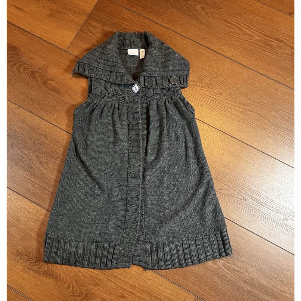 Piper & Blue Gray Large Collar Flowy Sweater Vest Size M